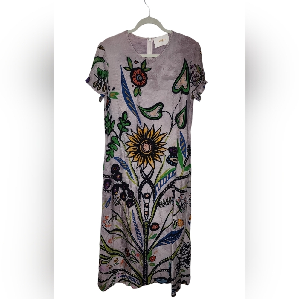 La DoubleJ Tree Of Life Swing Dress Pebbled Sable Runway Vouge Women’s Size XL - Picture 11 of 15